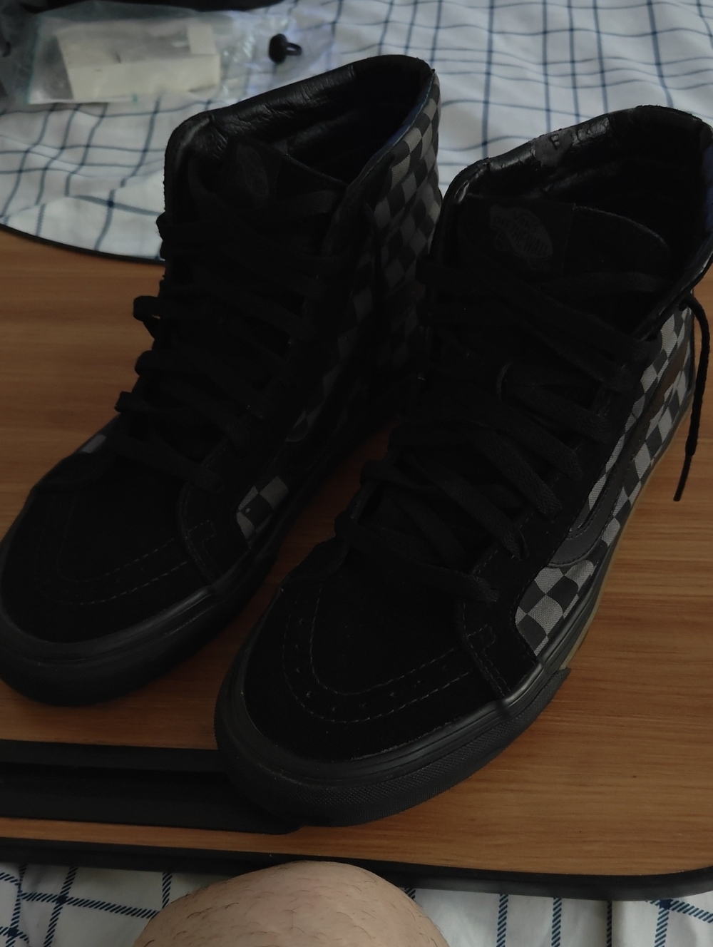 Vans Men's Black & Gray High-Top Checkerboard Sneakers